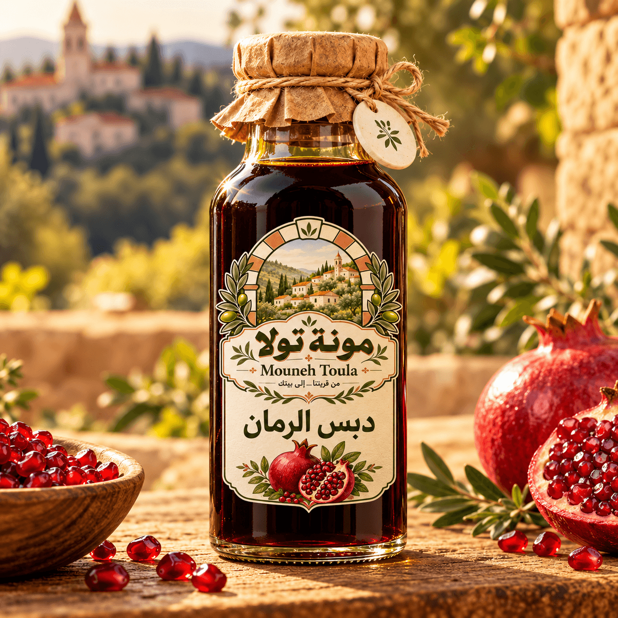 تصميم أولي لعبوة دبس الرمان من مونة تولا